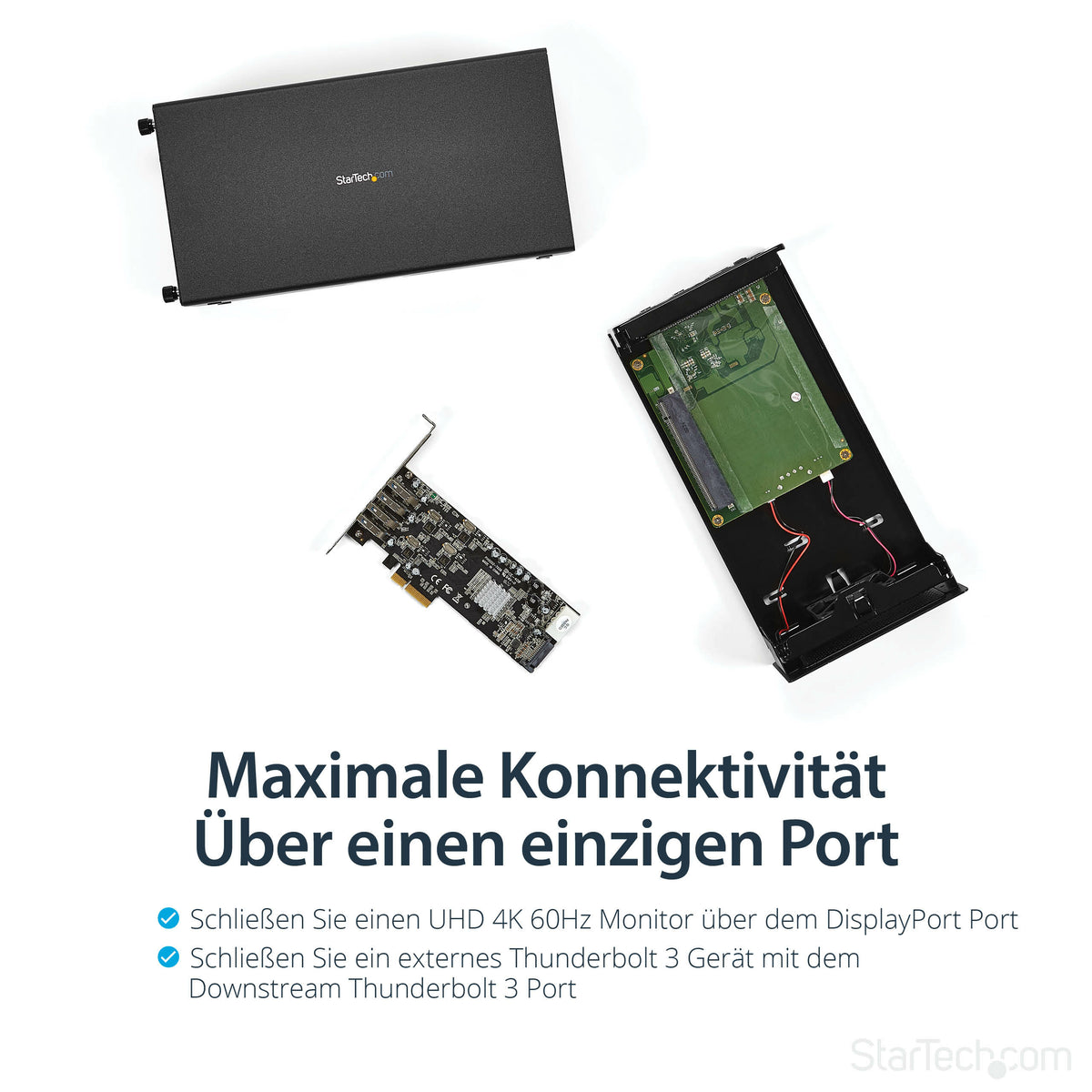 StarTech.com Thunderbolt 3 PCIe Erweiterungsgehäuse, Externes Gehäuse mit einem PCI Express Slot, PCIe Box für Laptops/Desktops/All-In-Ones, 5K/4K Ausgang über TB3/DP Ports, TAA konform