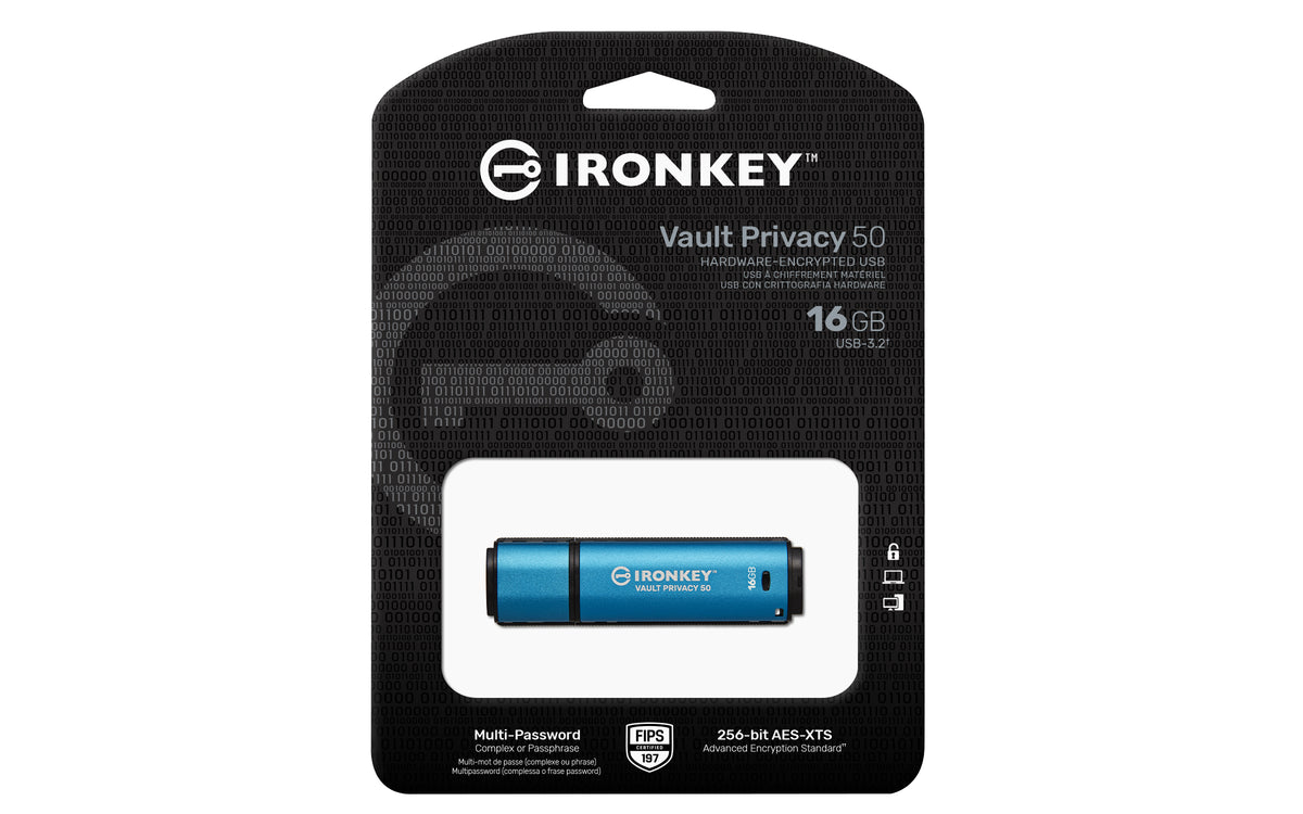 Kingston Technology IronKey 16GB Vault Privacy 50 AES-256 verschlüsselter, FIPS 197