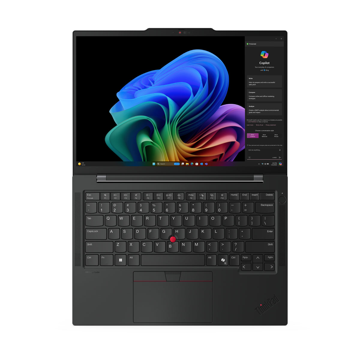 Lenovo ThinkPad T14s Gen 6 (Snapdragon) Copilot+ PC X1E-78-100 Laptop 35,6 cm (14") WUXGA 32 GB LPDDR5x-SDRAM 1 TB SSD Wi-Fi 7 (802.11be) Windows 11 Pro Deutsch Schwarz