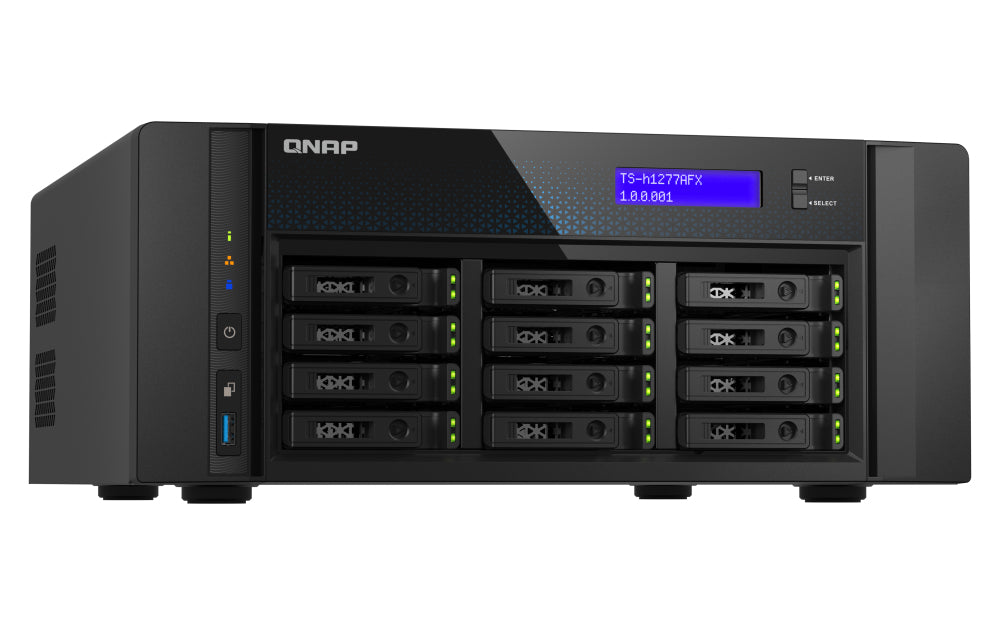 QNAP TS-H1277AFX-R7-32G NAS & Speicherserver Tower AMD Ryzen™ 7 32 GB DDR5 0 TB QuTS hero Schwarz