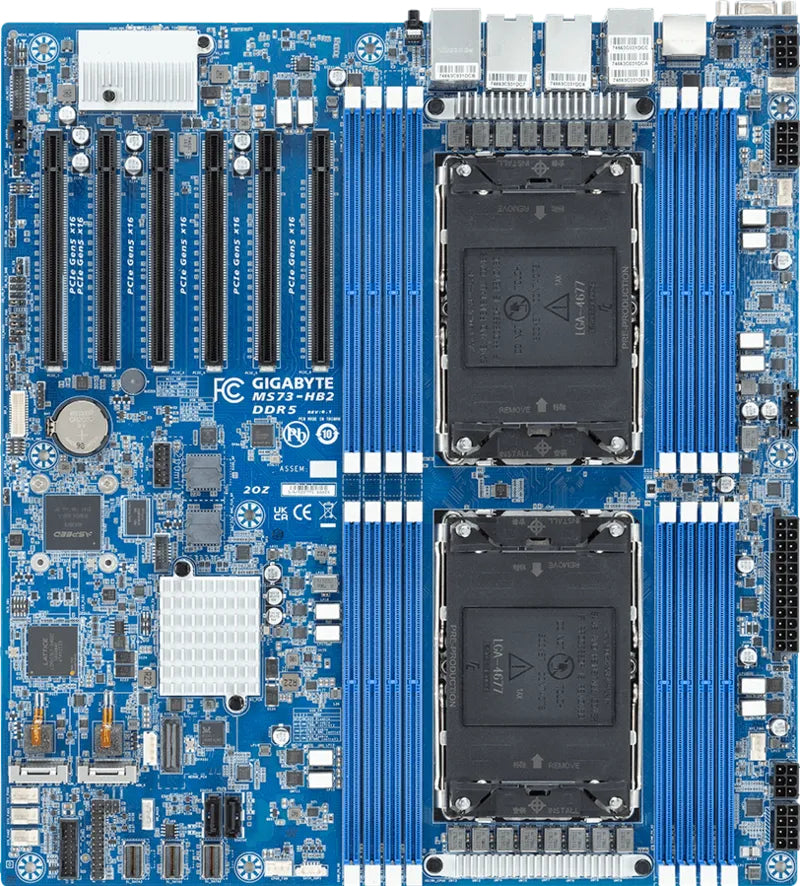 GIGABYTE MS73-HB2 Intel C741 LGA 4677 (Socket E) Erweitertes ATX
