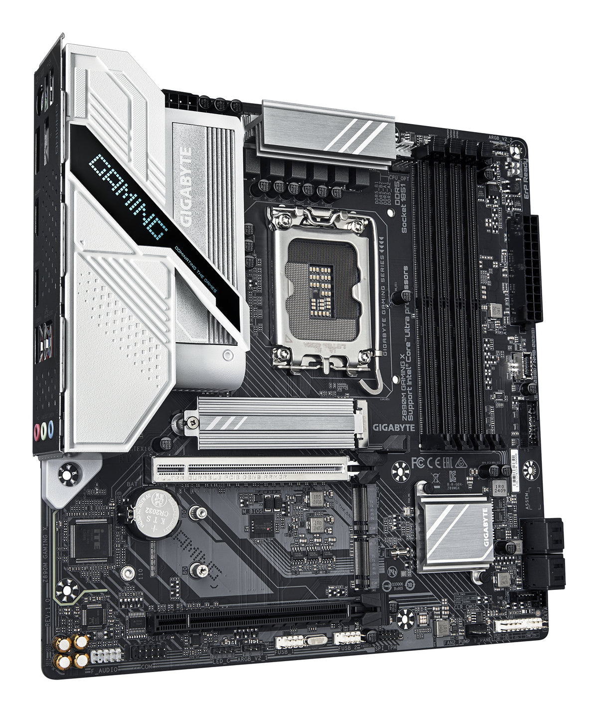 GIGABYTE Z890M GAMING X Mainboard - Unterstützt Intel Core Ultra (Serie 2) CPUs, 8+1+2 Phasen VRM, bis zu 8800MHz DDR5 (OC), 1xPCIe 5.0 + 2xPCIe 4.0, 2.5GbE LAN, USB 3.2 Gen 1