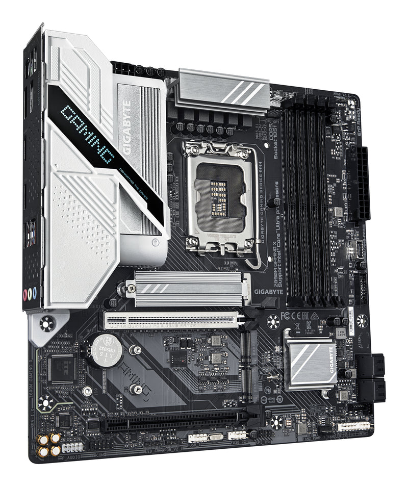 GIGABYTE Z890M GAMING X Mainboard - Unterstützt Intel Core Ultra (Serie 2) CPUs, 8+1+2 Phasen VRM, bis zu 8800MHz DDR5 (OC), 1xPCIe 5.0 + 2xPCIe 4.0, 2.5GbE LAN, USB 3.2 Gen 1