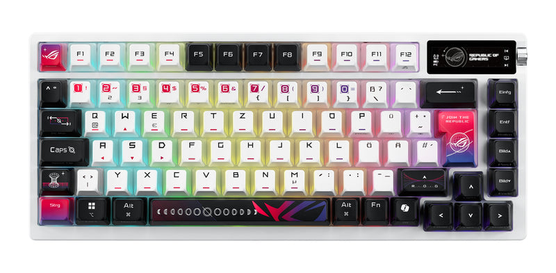ASUS ROG Azoth X Tastatur Gaming USB + RF Wireless + Bluetooth QWERTZ Weiß