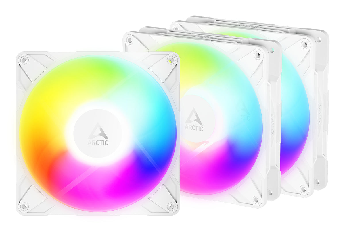 ARCTIC Freezer P14 Pro Reverse A-RGB (White) - 3 Pack - 140 mm A-RGB PWM-Lüfter mit Kabelsplitter