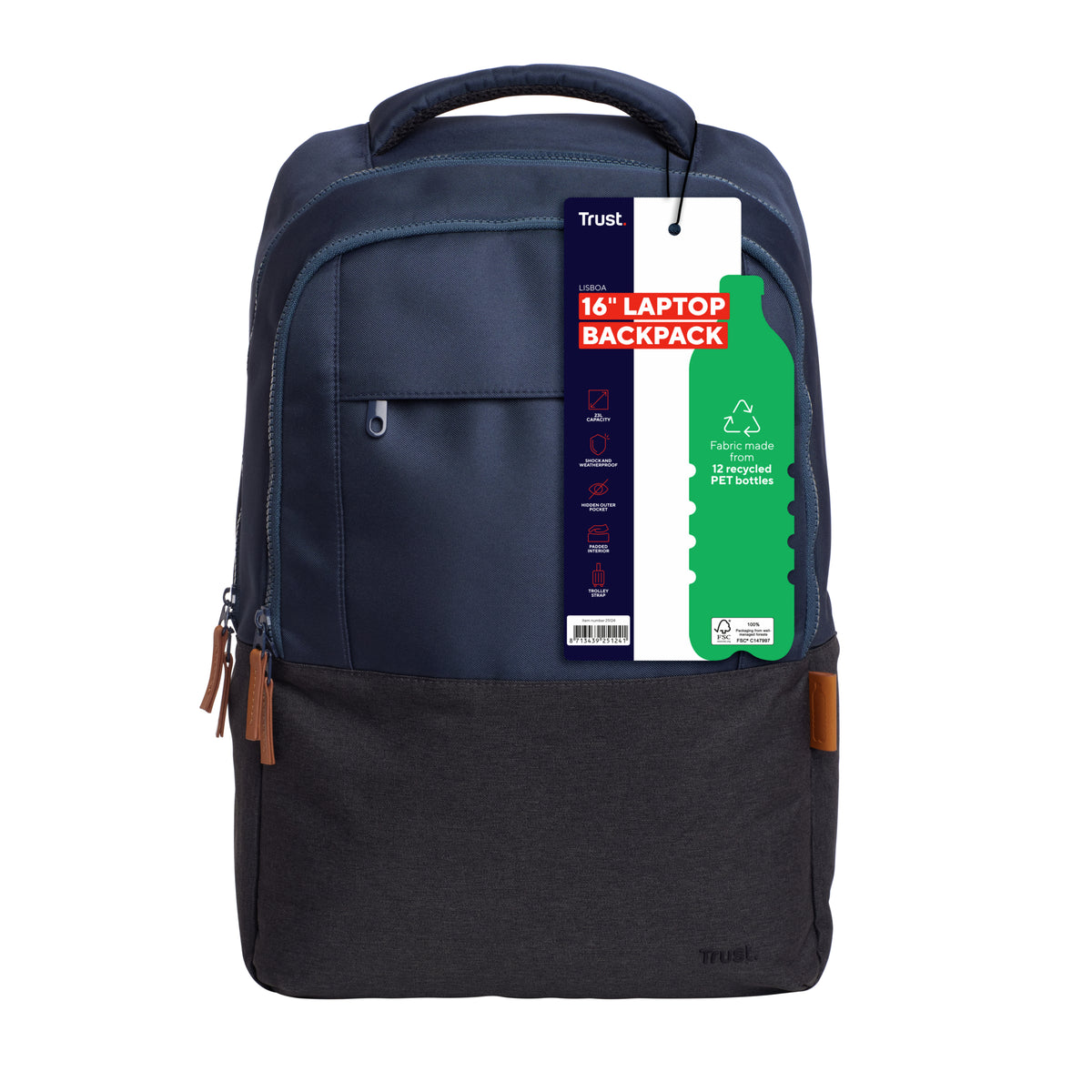 Trust Lisboa 40,6 cm (16") Rucksack Blau