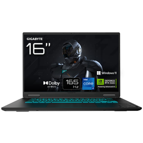 GIGABYTE Gaming A16 CVHI3FR894SH Intel® Core™ i7 i7-13620H Laptop 40,6 cm (16") WUXGA 16 GB DDR5-SDRAM 1 TB SSD NVIDIA GeForce RTX 5060 Wi-Fi 6E (802.11ax) Windows 11 Home Französisch Schwarz