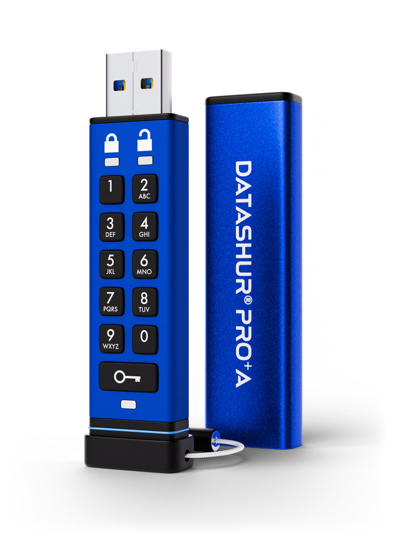 iStorage datAshur PRO+A USB-Stick 32 GB USB Typ-A 3.2 Gen 1 (3.1 Gen 1) Blau
