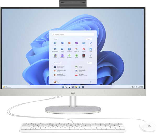 HP 27-cr0007ng AMD Ryzen™ 5 7520U 68.6 cm (27") 1920 x 1080 pixels All-in-One PC 16 GB LPDDR5-SDRAM 512 GB SSD Windows 11 Home Wi-Fi 6 (802.11ax) White