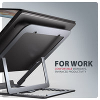 Axagon STND-LAG Aluminiumständer für Laptops und Tablets der Größe 10"–17.3". Acht Verstellbare Positionen. Graue Version.