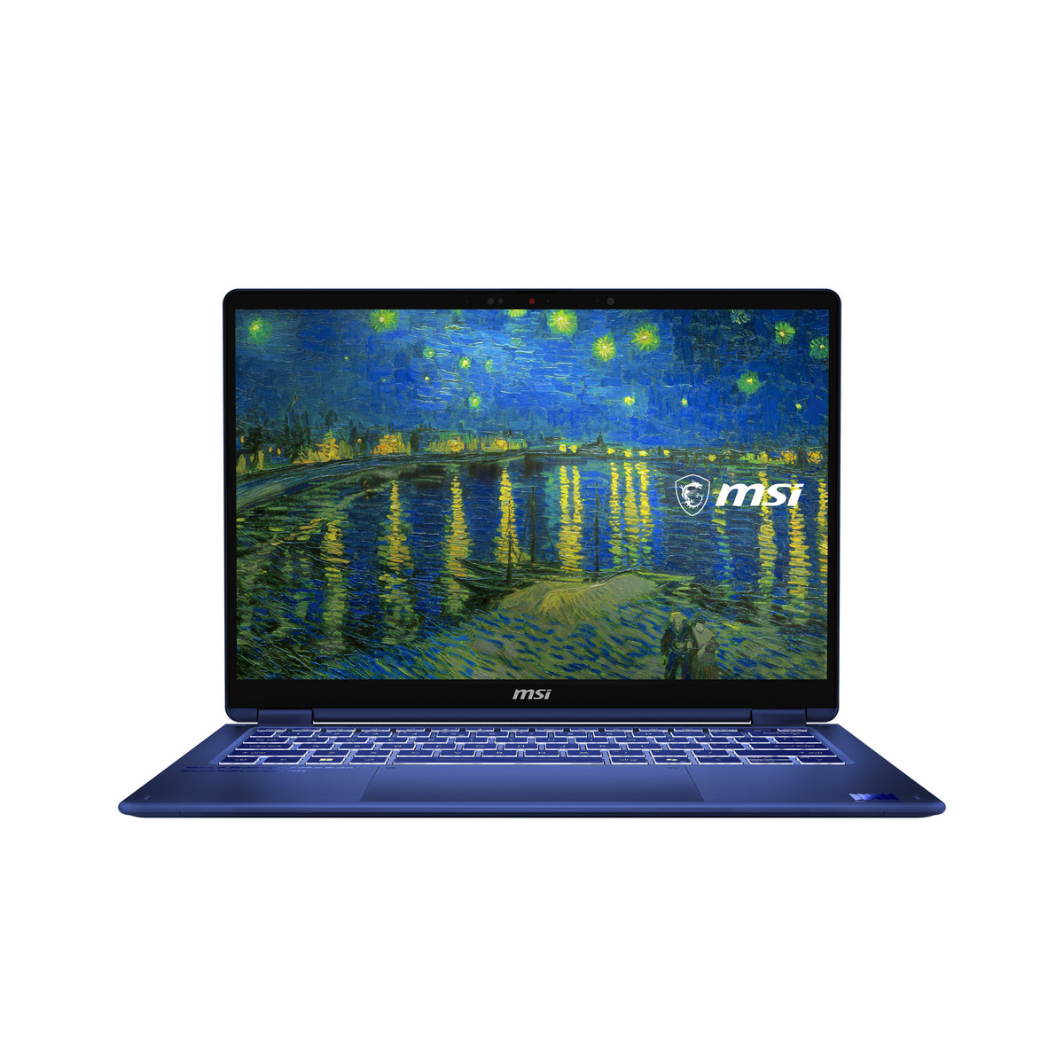 MSI Prestige 14 Flip AI+ Starry Night Over the Rhone-261FRY Copilot+ PC Intel Core Ultra X9 378H Hybrid (2-in-1) 35,6 cm (14") Touchscreen Full HD+ 32 GB LPDDR5x-SDRAM 1 TB SSD Wi-Fi 7 (802.11be) Windows 11 Home Schwarz, Blau