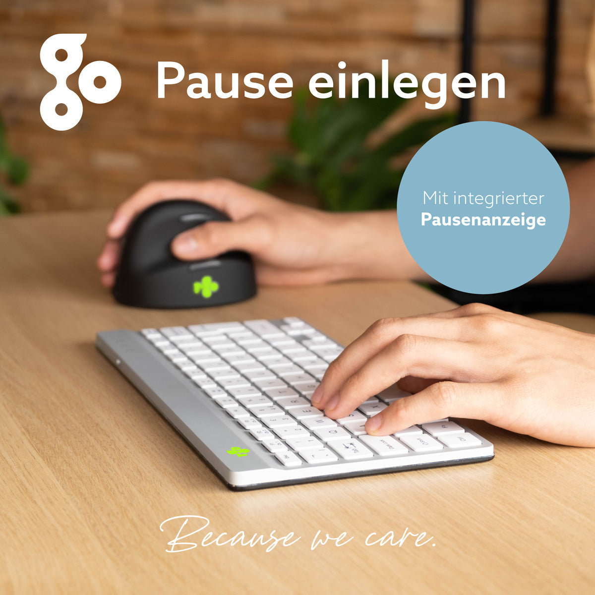 R-Go Tools Ergonomische Tastatur R-Go Compact Break, kompakte Tastatur mit Pausensoftware, QWERTZ (CH), Bluetooth, Weiß