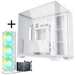 Lian Li O11 Vision Compact + TRYX PANORAMA SE ARGB Komplett-Wasserkühlung - weiß, 360mm