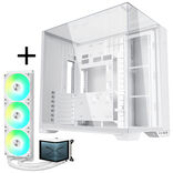 Lian Li O11 Vision Compact + TRYX PANORAMA ARGB Komplett-Wasserkühlung - weiß, 360mm