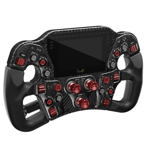 Asetek SimSports Invicta Formula Lenkrad, 4,3-Zoll-LCD, USB-C Red on Black Edition