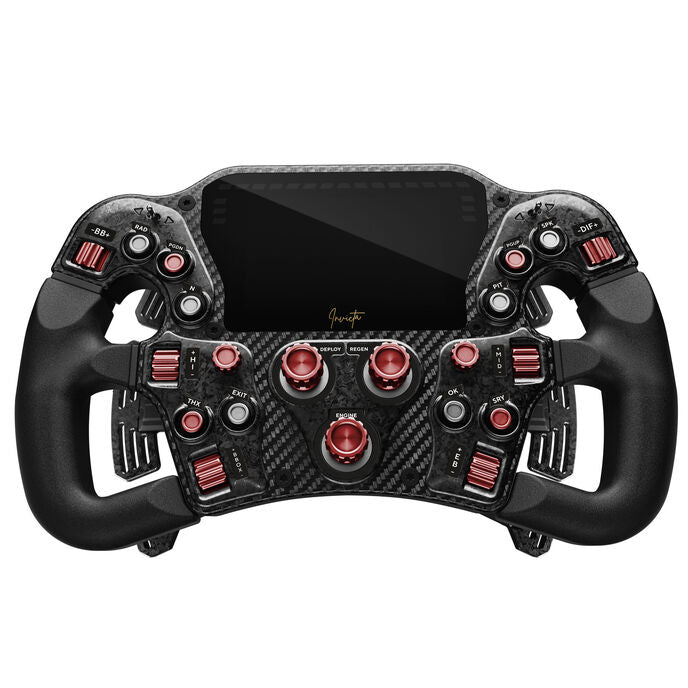 Asetek SimSports Invicta Formula Lenkrad, 4,3-Zoll-LCD, USB-C - Red on Black Edition