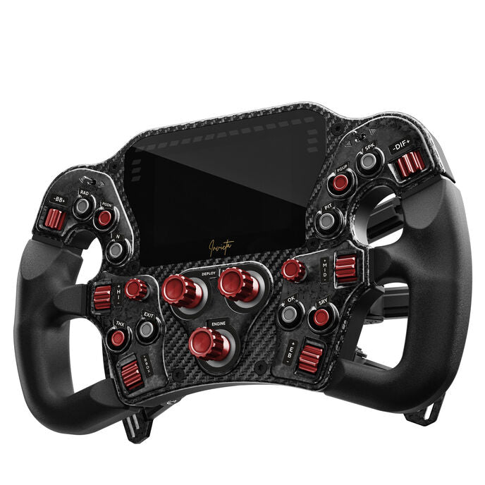 Asetek SimSports Invicta Formula Lenkrad, 4,3-Zoll-LCD, USB-C - Red on Black Edition