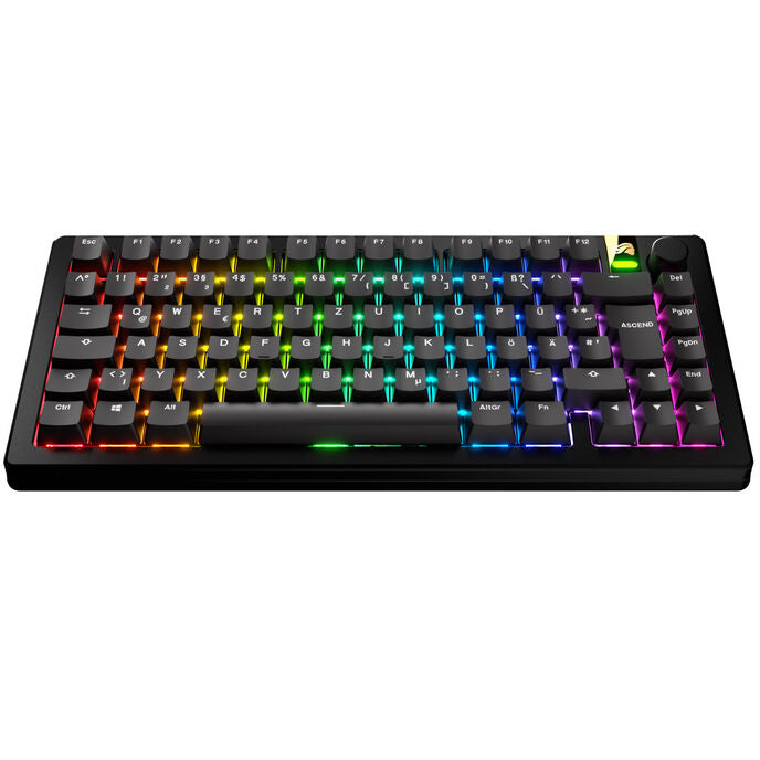 Glorious GPBT Basics Keycaps, ISO Layout (DE), PBT, Dye-Sub - Classic Black