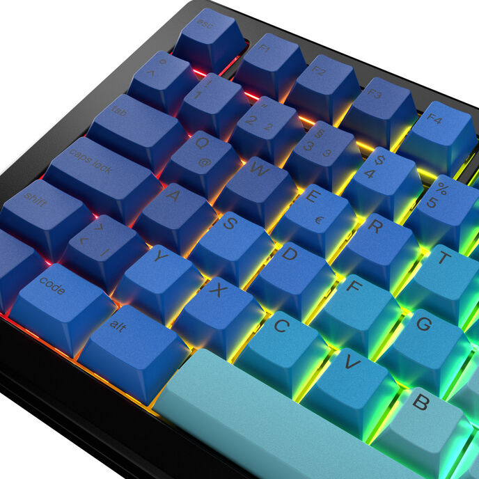 Glorious GPBT Gradient Keycaps, ISO Layout (DE), PBT, Dye-Sub - Ocean
