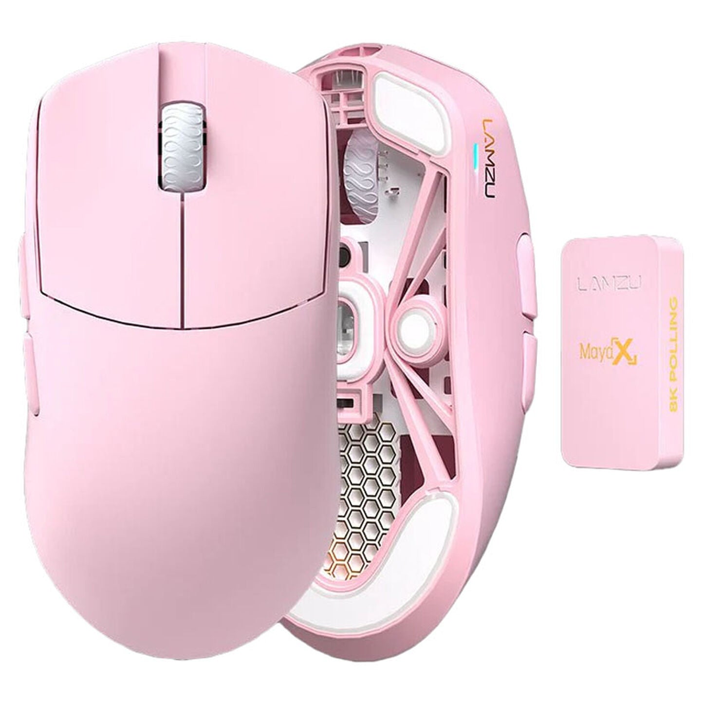 Lamzu Maya X Gaming Maus, 8K, Wireless - Pink