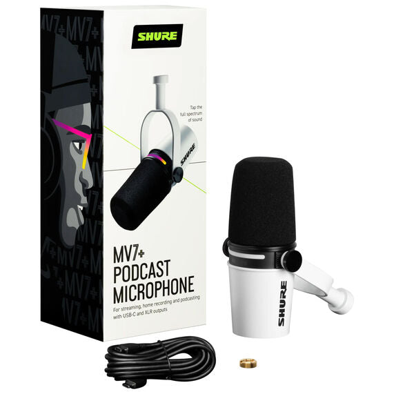 Shure MV7+-K Podcast Mikrofon XLR/USB - weiß