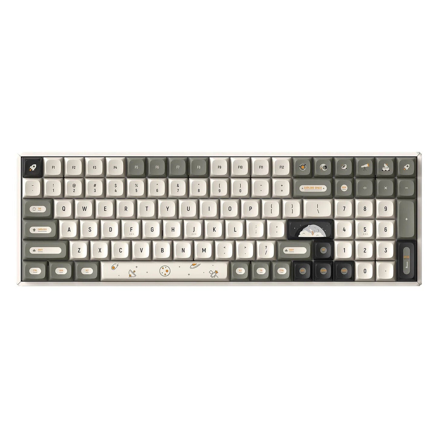 IQUNIX F97 Hitchhiker Wireless Gaming Tastatur, RGB - Moonstone-Switches