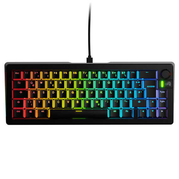 Glorious GMMK 3 65 % Custom Gaming-Tastatur - Pre-Built, ISO (DE), Fox Switches, schwarz