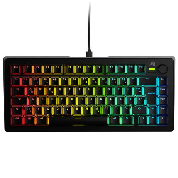 Glorious GMMK 3 75 % Custom Gaming-Tastatur - Pre-Built, ISO (DE), Fox Switches, schwarz