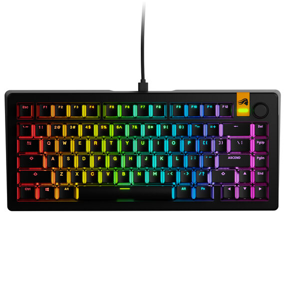 Glorious GMMK 3 HE 75 % Custom Gaming-Tastatur - Pre-Built, ANSI (US), Fox HE Switches, schwarz