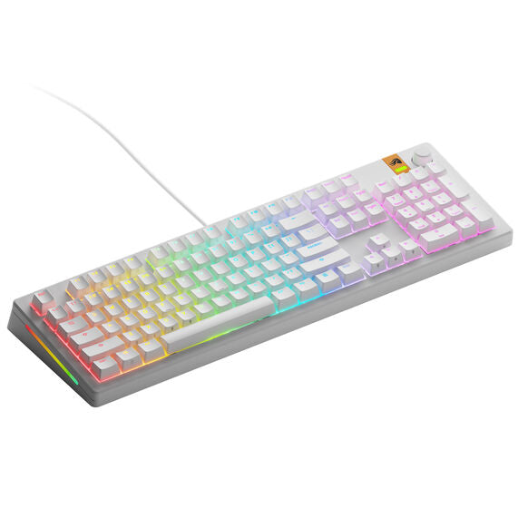 Glorious GMMK 3 HE 100 % Custom Gaming-Tastatur - Pre-Built, ANSI (US), Fox HE Switches, weiß