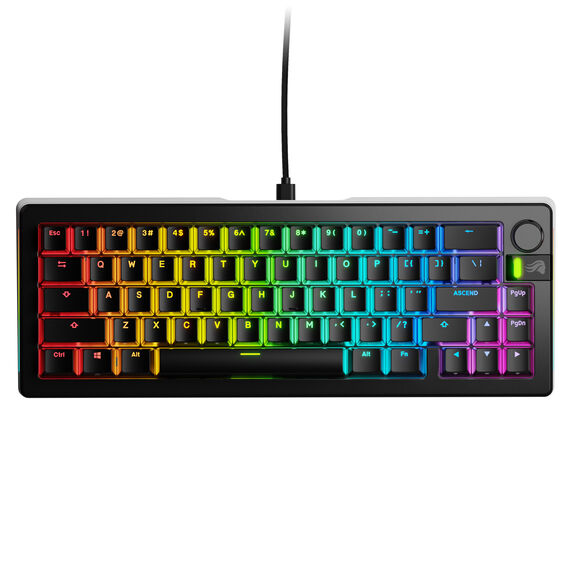 Glorious GMMK 3 Pro 65 % Custom Gaming-Tastatur - Pre-Built, ANSI (US), Fox Switches, schwarz