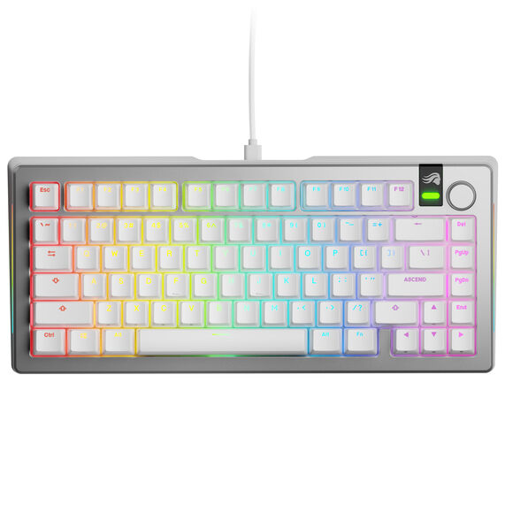 Glorious GMMK 3 Pro 75 % Custom Gaming-Tastatur - Pre-Built, ANSI (US), Fox Switches, silber