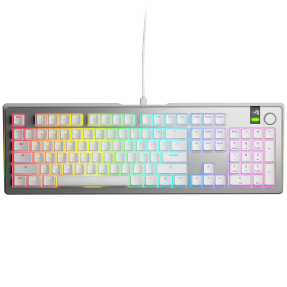 Glorious GMMK 3 Pro 100 % Custom Gaming-Tastatur - Pre-Built, ANSI (US), Fox Switches, silber