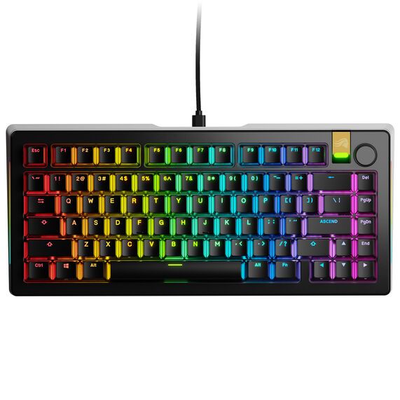Glorious GMMK 3 Pro HE 75 % Gaming-Tastatur - Pre-Built, ANSI (US), Fox HE Switches, schwarz