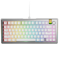 Glorious GMMK 3 Pro HE 75 % Custom Gaming-Tastatur - Pre-Built, ANSI (US), Fox HE Switches, silber