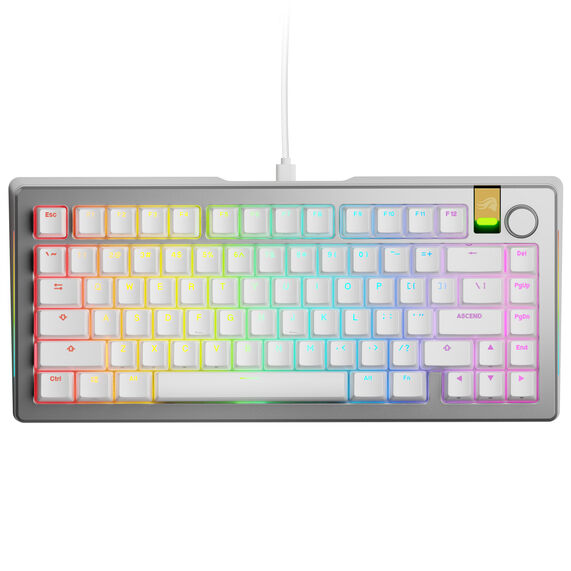 Glorious GMMK 3 Pro HE 75 % Custom Gaming-Tastatur - Pre-Built, ANSI (US), Fox HE Switches, silber