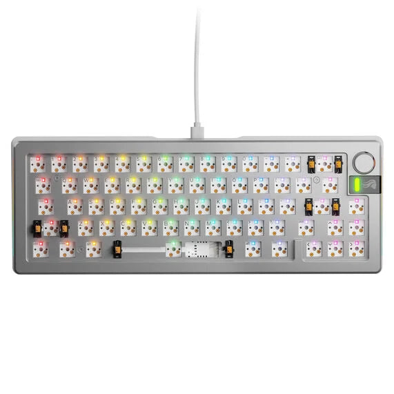 Glorious GMMK 3 Pro 65 % Custom Gaming-Tastatur - Barebone, ANSI-Layout, silber