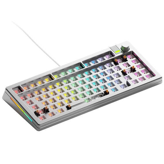 Glorious GMMK 3 Pro 75 % Custom Gaming-Tastatur - Barebone, ANSI-Layout, silber