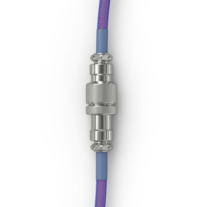 Glorious GMMK Coiled Cable Nebula, Spiralkabel, USB-C/USB-A - lila/silber