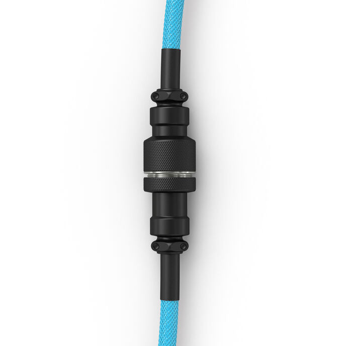 Glorious GMMK Coiled Cable Electric Blue, Spiralkabel, USB-C/USB-A - hellblau/schwarz
