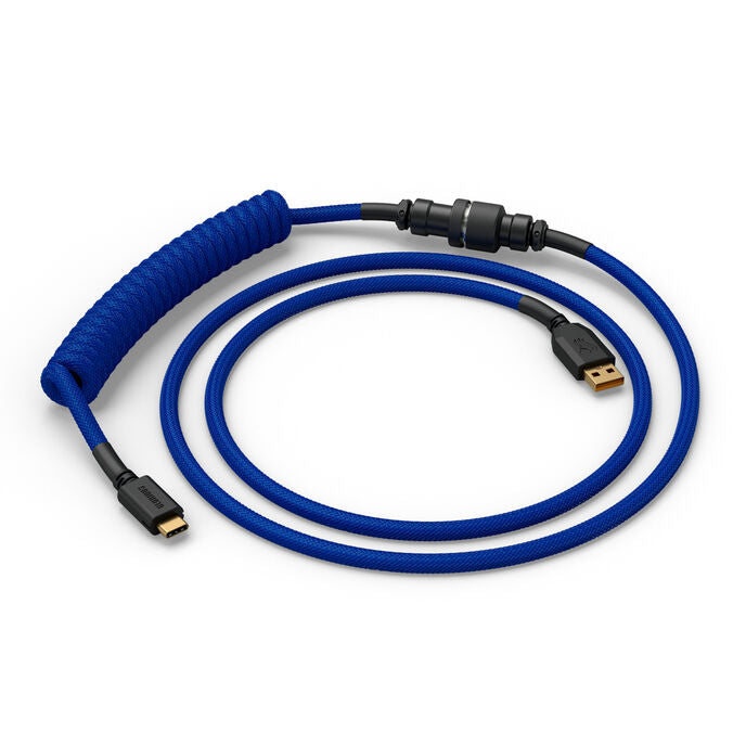 Glorious GMMK Coiled Cable Cobalt Blue, Spiralkabel, USB-C/USB-A - dunkelblau/schwarz