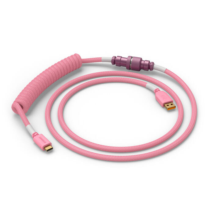 Glorious GMMK Coiled Cable Pixel Pink, Spiralkabel, USB-C/USB-A - pink
