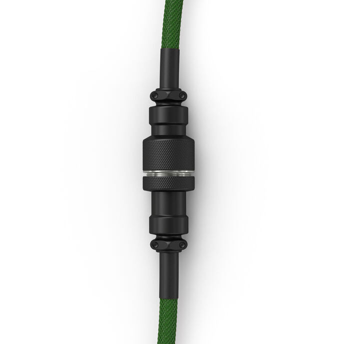 Glorious GMMK Coiled Cable Forest Green, Spiralkabel, USB-C/USB-A - dunkelgrün/schwarz