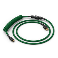 Glorious GMMK Coiled Cable Forest Green, Spiralkabel, USB-C/USB-A - dunkelgrün/schwarz