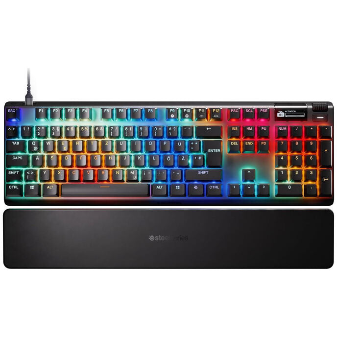 SteelSeries Apex Pro Gen 3 Gaming-Tastatur, Full Size, OLED-Display, OmniPoint 3.0 Switches, RGB – ISO (DE)