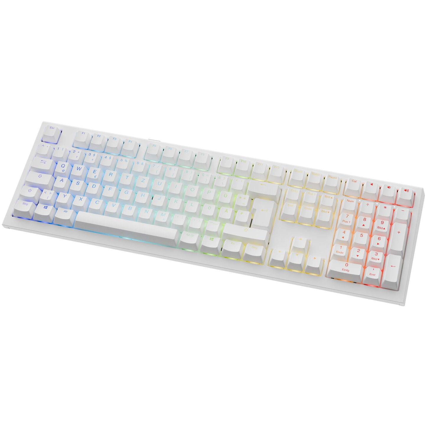 Ducky One X Wireless Gaming-Tastatur, induktiv, Hot Swap, RGB - Ducky Inductive Switch, ISO (DE), weiß