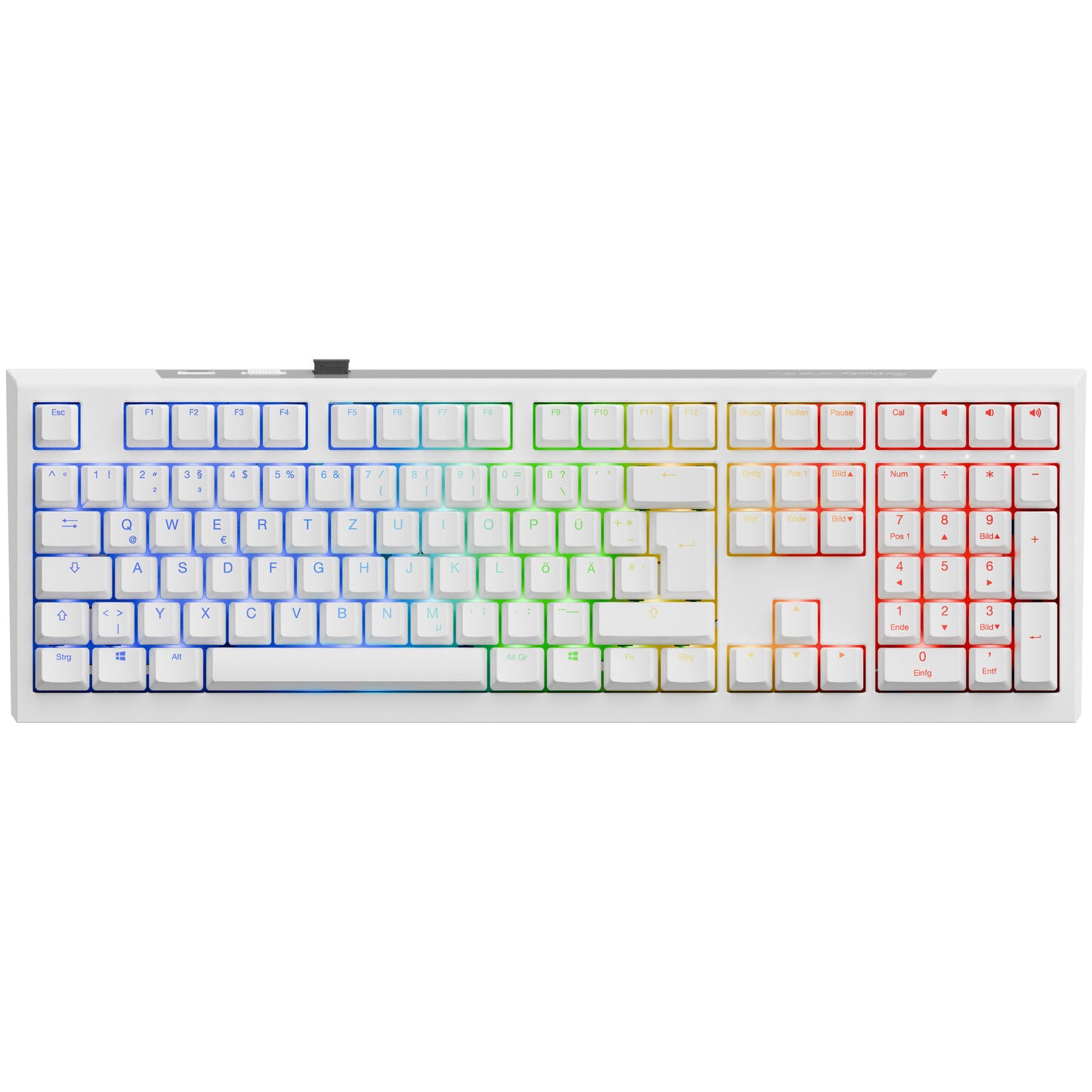 Ducky One X Wireless Gaming-Tastatur, induktiv, Hot Swap, RGB - Ducky Inductive Switch, ISO (DE), weiß