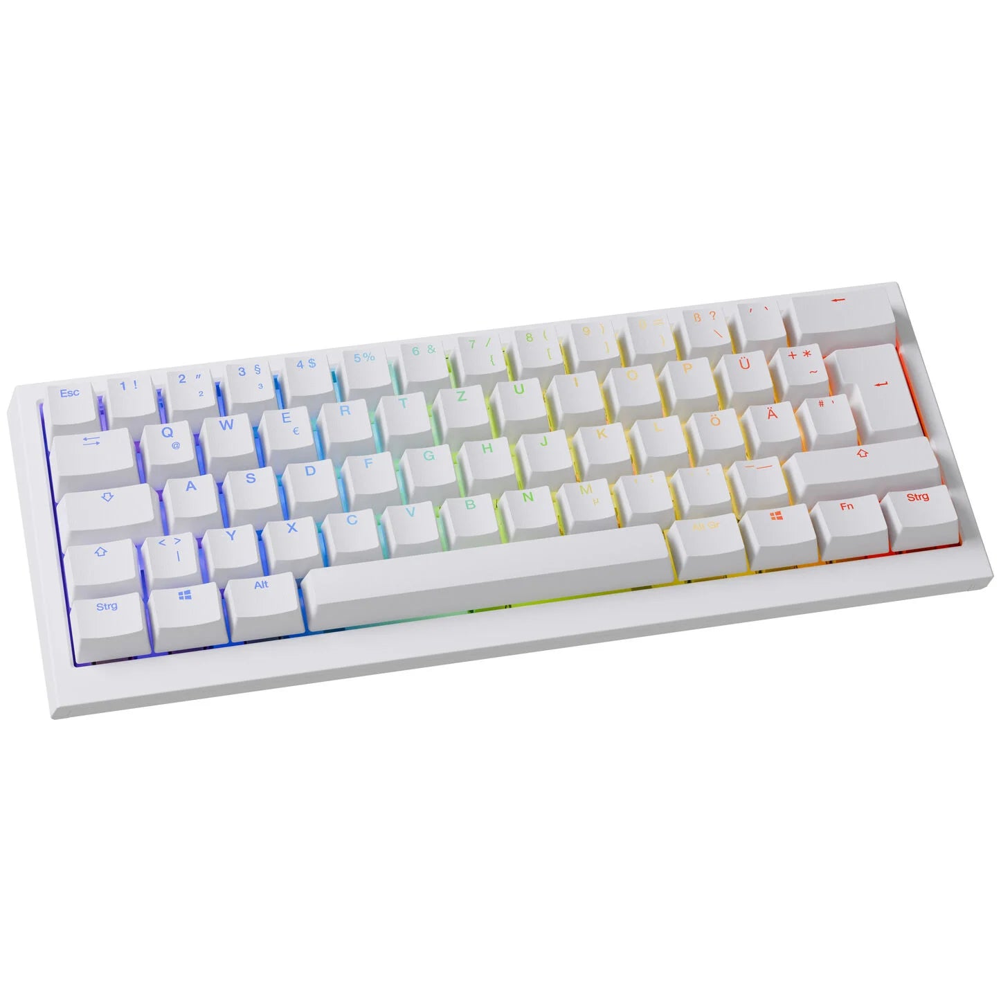 Ducky One X Mini Wireless Gaming Tastatur, induktiv, Hot Swap, RGB - Ducky Inductive Switch, ISO (DE), weiß