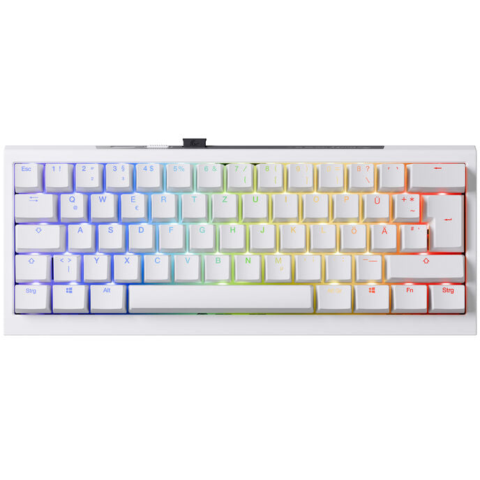 Ducky One X Mini Wireless Gaming Tastatur, induktiv, Hot Swap, RGB - Ducky Inductive Switch, ISO (DE), weiß