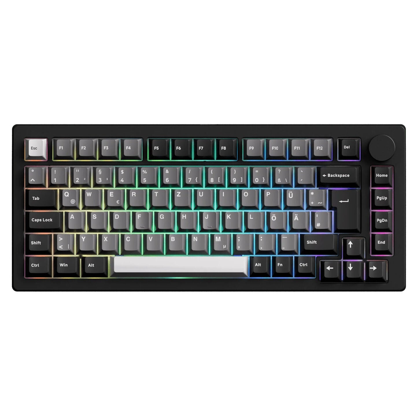 AKKO MonsGeek M1 V5 VIA Black & Silver Keyboard ISO-DE/UK/Nordic layout Creamy Cyan Switch